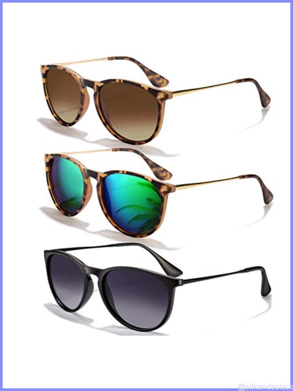 Polarized Round Retro Sunglasses Unisex TR90 Frame UV Protection